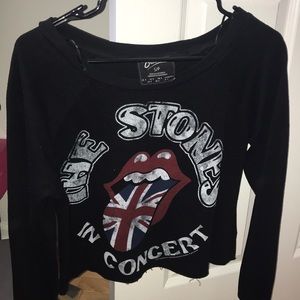 Rolling Stones crop top sweatshirt